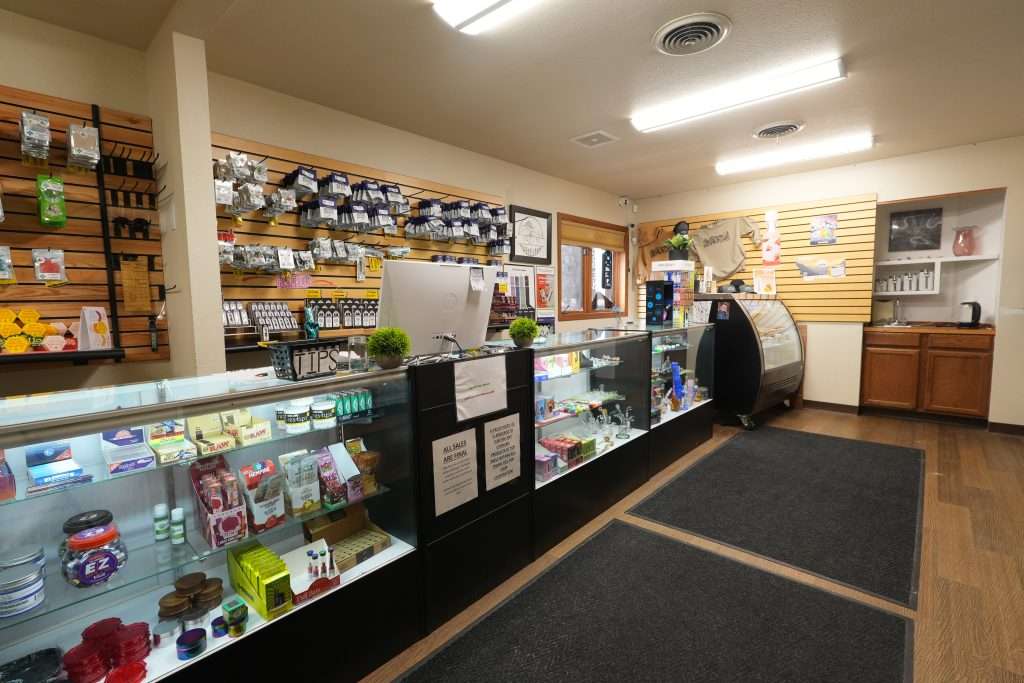 Interior of Bozeman dispensary Top Shelf Botanicals, featuring premium cannabis products such as flower, concentrates, and edibles.