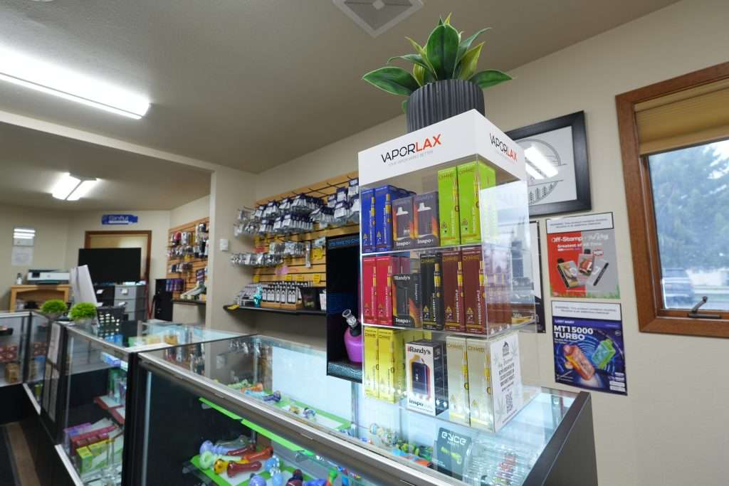 Interior of Bozeman dispensary Top Shelf Botanicals, featuring premium cannabis products such as flower, concentrates, and edibles.