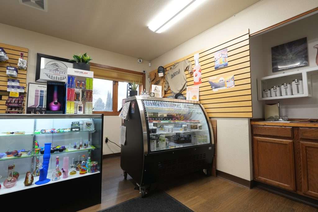 Interior of Bozeman dispensary Top Shelf Botanicals, featuring premium cannabis products such as flower, concentrates, and edibles.