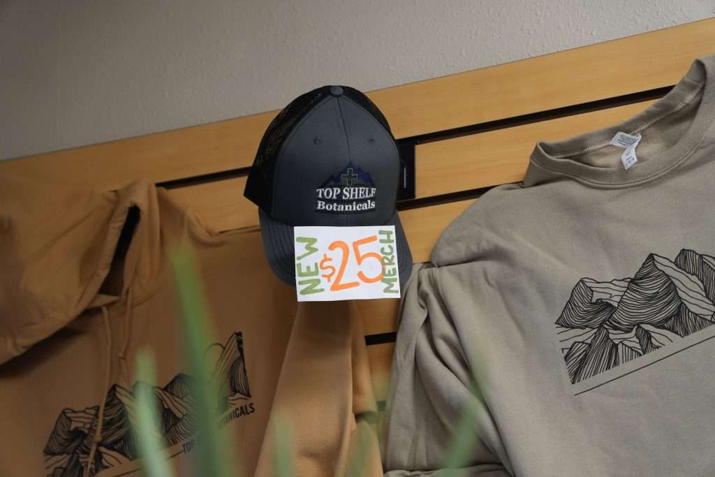 Interior of Bozeman dispensary Top Shelf Botanicals, featuring premium cannabis products such as flower, concentrates, and edibles.