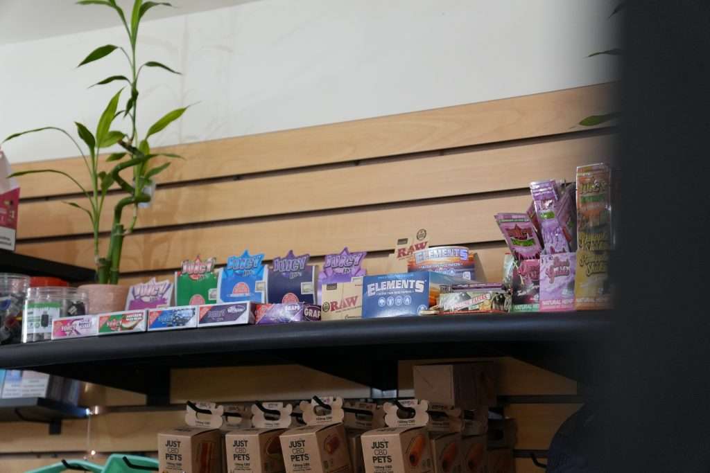 Interior of dispensary in Livingston, MT, featuring premium cannabis products like flower, concentrates, edibles, and accessories.