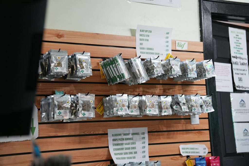Interior of dispensary in Butte MT Top Shelf Botanicals, featuring premium cannabis products like flower, concentrates, and edibles.