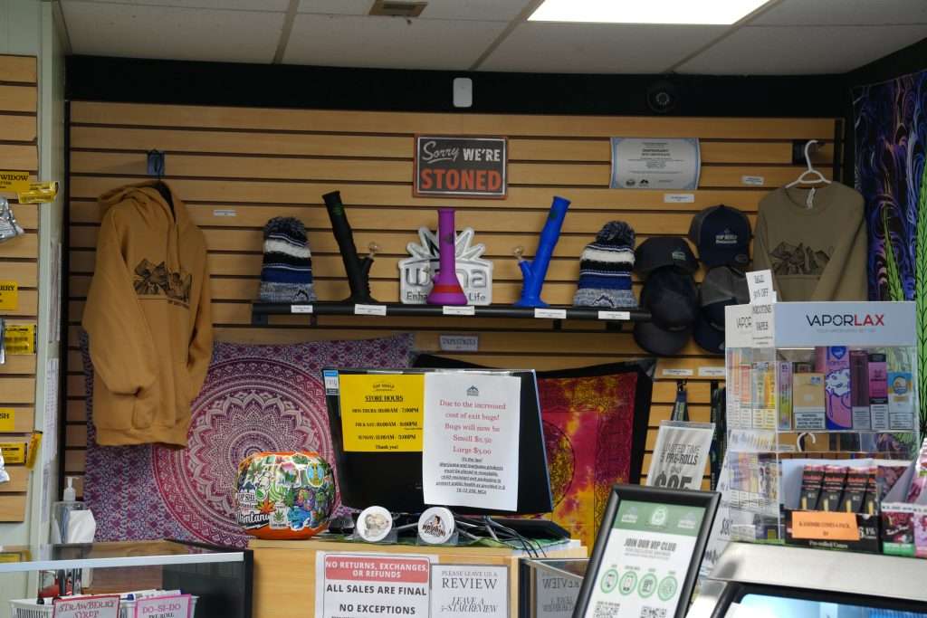 Interior of Polson dispensary, featuring premium cannabis products like flower, concentrates, edibles, and accessories.