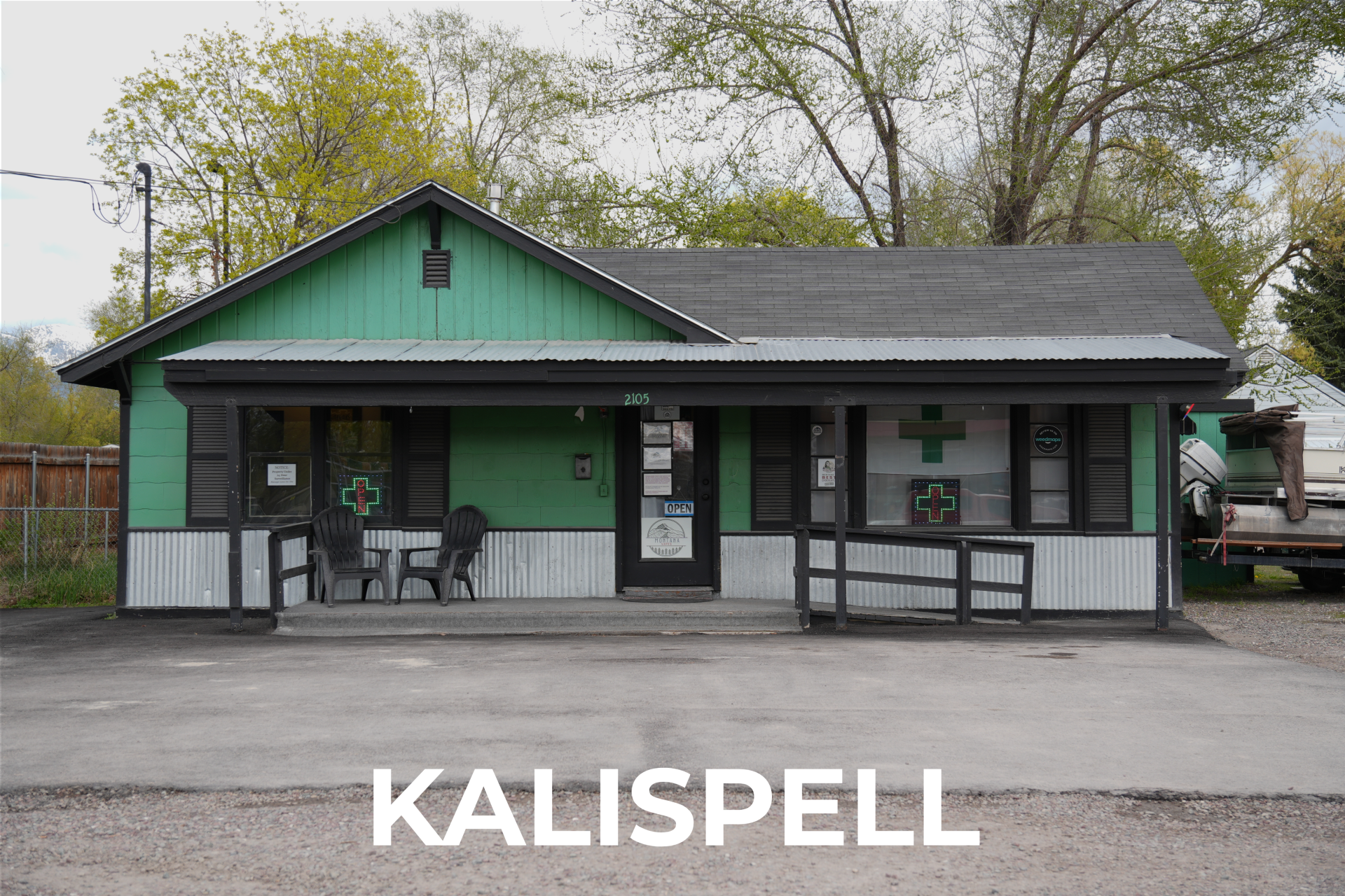 Exterior view of the best dispensary in Kalispell, Top Shelf Botanicals